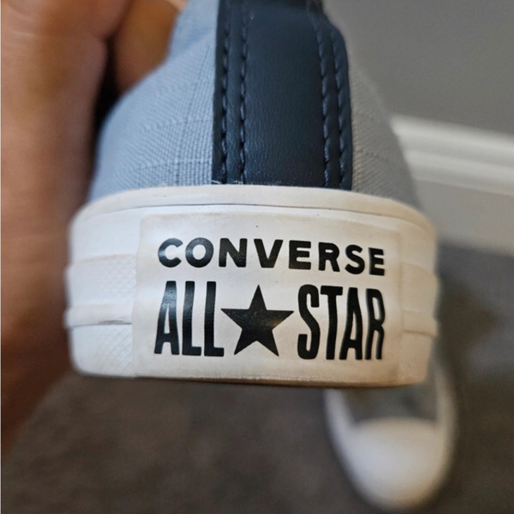 Converse Low-Top Canvas Sneakers in Light Blue with Gold Eyelets - Picture 5 of 6